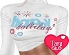 White Happy Holidays Top