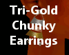 Tri-Gold Chunky Earrings