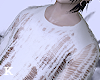 white ripped sweater