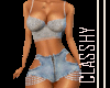 [C]Denim Pearl Set