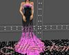 Black Pink Feather Gown