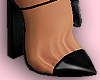 E* Black Leather Heels