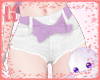 H|White Shorts+Bow Lilac