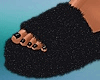 Black Fur Slippers