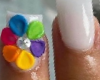 Cute flower short nails