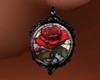 red rose earring