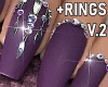 ! Purple Nails +Rings v2