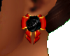 Red Black rose earrings