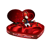 Valentine red bed pose