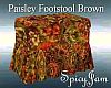 Paisley Footstool Brown