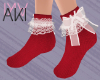 Aki Frilly Socks Red