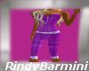 [rb]purple plaid jumpsui