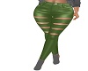 green leather split pant