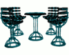 []Teal club table for 4