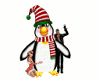 Christmas penguin pose
