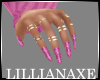 [la] Pink nails w/ rings