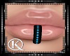 Lip Ring Black L Blue