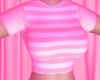 S! Stripe T-Shirt Pinku