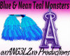 Blue&Neon Teal Monsters