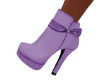 Purple Striped Bow Boots