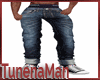 with blue jeans folded