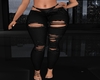 BLACK PULLED JEANS