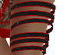 red upper arm bands