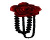 Red rose with beads