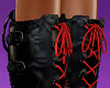 Dark Goth Boots Red Lace