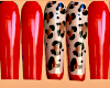 Red Leopard Nails XXL