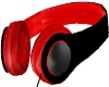black and red head phone