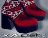 Red strap boots