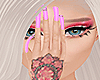 Costume Nails Pink Devil