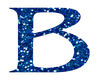 Blue Glitter Letter B