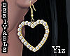 Earrings Heart And Pearl