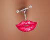 Kiss my lips belly pin