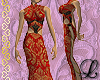 Red brocade dress