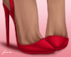 f. red satin court heels