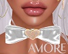 Amore White Bow Collar