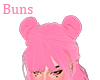 pink buns  hair