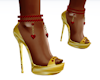 Gold Heels,Red Hearts
