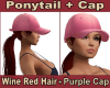 Red Ponytail+Purple Cap