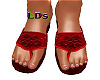 {LDs}Sandals Red Lace