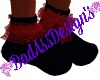 ~B~Blk Sock Red Lace