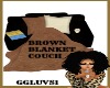 BROWN BLANKET COUCH
