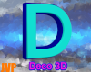 3D letter D for DJ