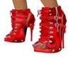 red leather booties