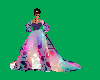 Neon Leaves Ball Gown