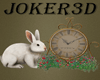 White rabbit with clock