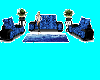 Blue Tiger Pose Couch